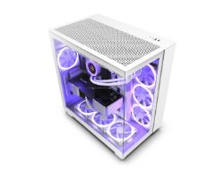 CM-H91FW-01 - Caja NZXT H9 Flow Panel Lateral de Cristal Templado RGB 2xUSB-A 3.0 1xUSB-C 3.1 ATX mATX Mini-ITX Blanca (CM-H91FW-01)