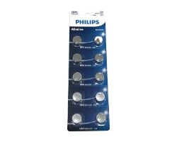 A76/01B 10U - Pack 10 Pilas de Botn Philips Alcalinas LR44 1.5V (A76/01B 10U)