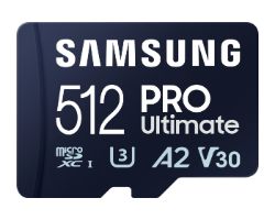 MB-MY512SA/WW - Samsung MicroSDXC Pro Ultimate 512Gb UHS-I Clase 3 (U3) Lectura 200 Mb/s Escritura 130 Mb/s + Adaptador (MB-MY512SA/WW)