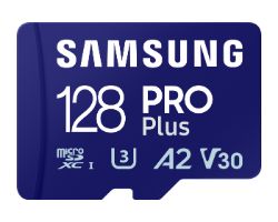 MB-MD128SA/EU - Samsung MicroSDXC Pro Plus 128Gb Clase 10 UHS-I U3 V30 Lectura 180Mb/s Escritura 130Mb/s (MB-MD128SA/EU)