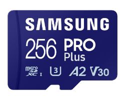 MB-MD256SA/EU - Samsung MicroSD Pro Plus 256Gb UHS-I Clase 3 U3 V30 Lectura 180 Mb/s Escritura 130 Mb/s + Adaptador (MB-MD256SA/EU)
