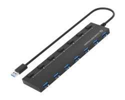 HUBBIES19BP - Hub CONCEPTRONIC USB-A 3.0 a 7xUSB-A 3.0 Cable 90cm con Alimentador Negro (HUBBIES19BP)