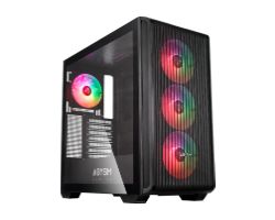 AB123012 - Caja Gaming Abysm Danube Kamp BX300 Ventana Lateral de Cristal Templado ARGB 1xUSB-A 3.0 1xUSB-C 3-1 ATX ITX mATX Negra (AB123012)