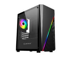 UK113021 - Semitorre UNYKA Mini Glayze Panel Lateral de Cristal Templado Sin Fuente ARGB 1xUSB 2.0 2xUSB 3.0 mATX Negra (UK113021)