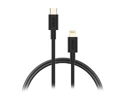 NBTCABLCLB1 - Cable NUBBEH Elisium USB-C/M a Lightning/M 1m 2A Negro (NBTCABLCLB1)