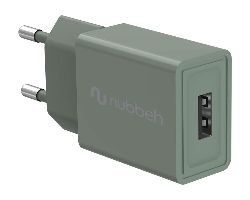 NBWALLCHUSBG10 - Cargador de Pared NUBBEH Bhoot 1xUSB-A 2A 10W Verde (NBWALLCHUSBG10)