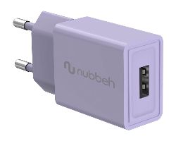 NBWALLCHUSBP10 - Cargador de Pared NUBBEH Bhoot 1xUSB-A 2A 10W Lila (NBWALLCHUSBP10)