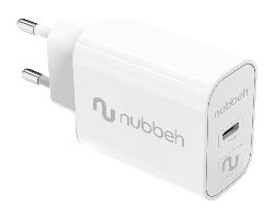 NBWALLCHCW25 - Cargador de Pared NUBBEH Bhoot 1xUSB-C PD 3.0 25W Blanco (NBWALLCHCW25)