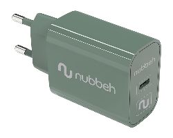 NBWALLCHCG25 - Cargador de Pared NUBBEH Bhoot 1xUSB-C PD 3.0 25W Verde (NBWALLCHCG25)