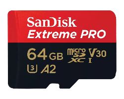 SDSQXCU-064G-GN6MA - SANDISK MicroSDXC Extreme Pro 64Gb UHS-I Clase 10 (U3) V30 Lectura 200 Mb/s Escritura 140 Mb/s (SDSQXCU-064G-GN6MA)