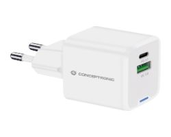 ALTHEA15W - Cargador de Pared CONCEPTRONIC 1xUSB-A 3.0 1xUSB-C PD 3.0 QC 3.0 20W Blanco (ALTHEA15W)