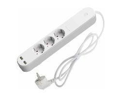 SHP-310U - Regleta DENVER 3xSchuko 2xUSB Blanca (SHP-310U)