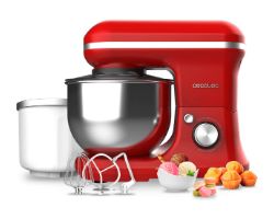 03903 - Batidora CECOTEC Amasadora Cecomixer Merengue 5L 1200 Ice-Cream Red, con 5 funciones, diseo elegante y accesorios para batir y amasar. Incluye funcin para hacer helado.(03903)