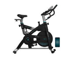 07245 - Bicicleta indoor CECOTEC DrumFit Indoor 24000 Race Sprint de spinning con volante de inercia de 24 Kg. APP. Pulsmetro. Pantalla LCD. Soporte para dispositivos y botella. Silln ajustable vertical y horizontalmente. Peso 120Kg (07245)