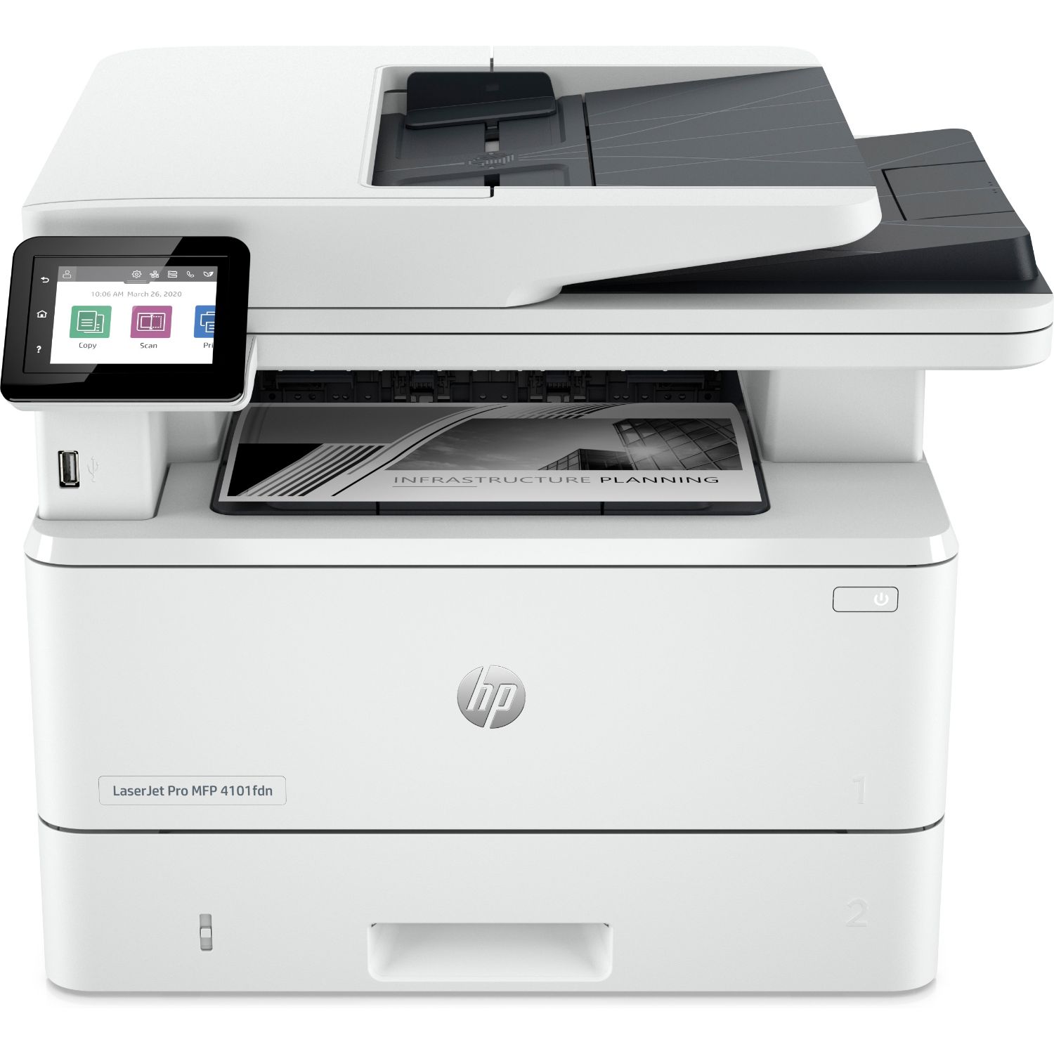 2Z624F - Multifuncin HP Laserjet Pro 4102fdw Monocromo A4 USB 2.0 WiFi Ethernet LAN Fax Impresin mvil ADF Dplex Blanca (2Z624F)