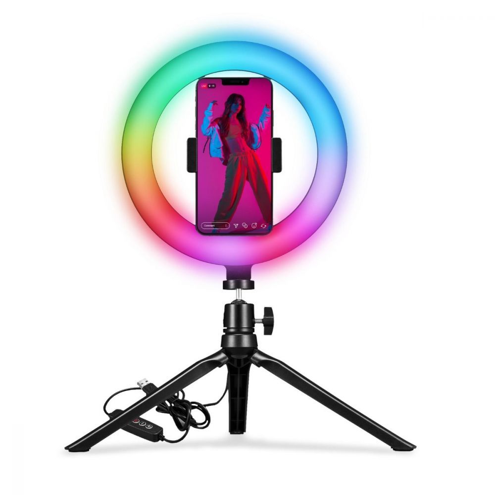 CLICKRINGRGBBK - Aro de Luz CELLY RGB 20cm USB (CLICKRINGRGBBK)