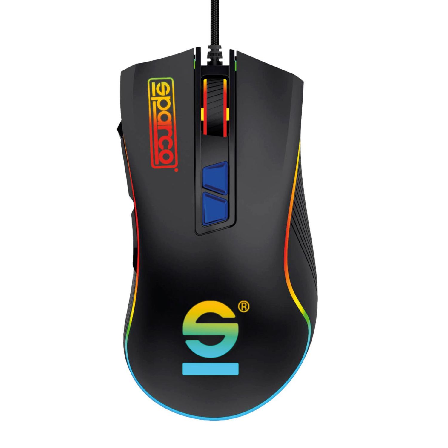 SPMOUSEPRO - Ratn Gaming SPARCO Ergonmico ptico Silent Diestro RGB USB-A 7200dpi 7 Botones Cable 1.5m Negro (SPMOUSEPRO)
