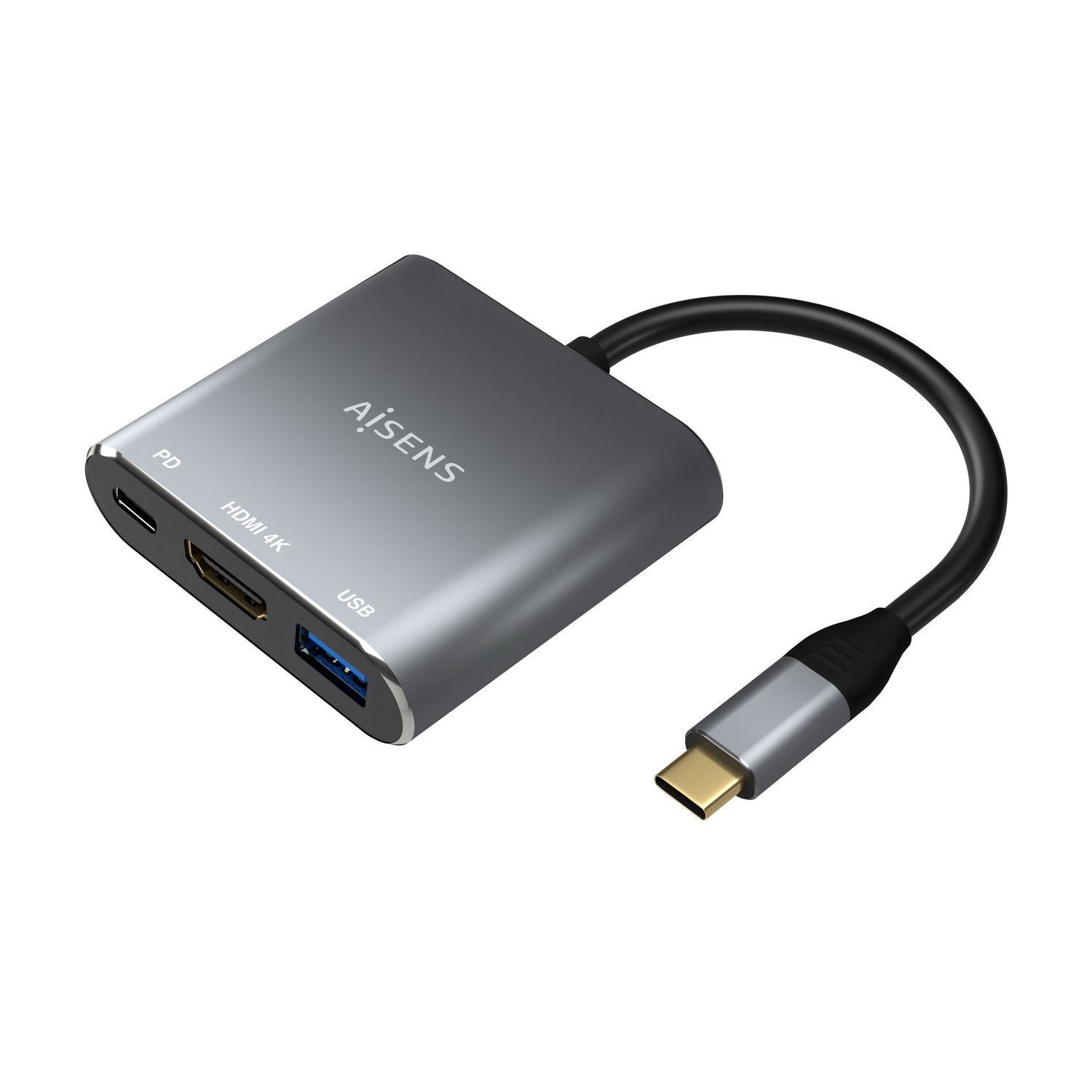 A109-0669 - Adaptador AISENS USB-C a USB-A/HDMI/USB-C PD 65W Gris (A109-0669)