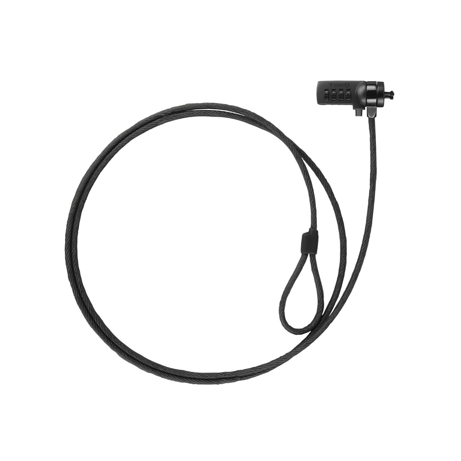TQCLKC0015-G - Cable de seguridad TOOQ 1.5m, bloqueo con combinacin de 4 dgitos, gris oscuro. (TQCLKC0015-G)