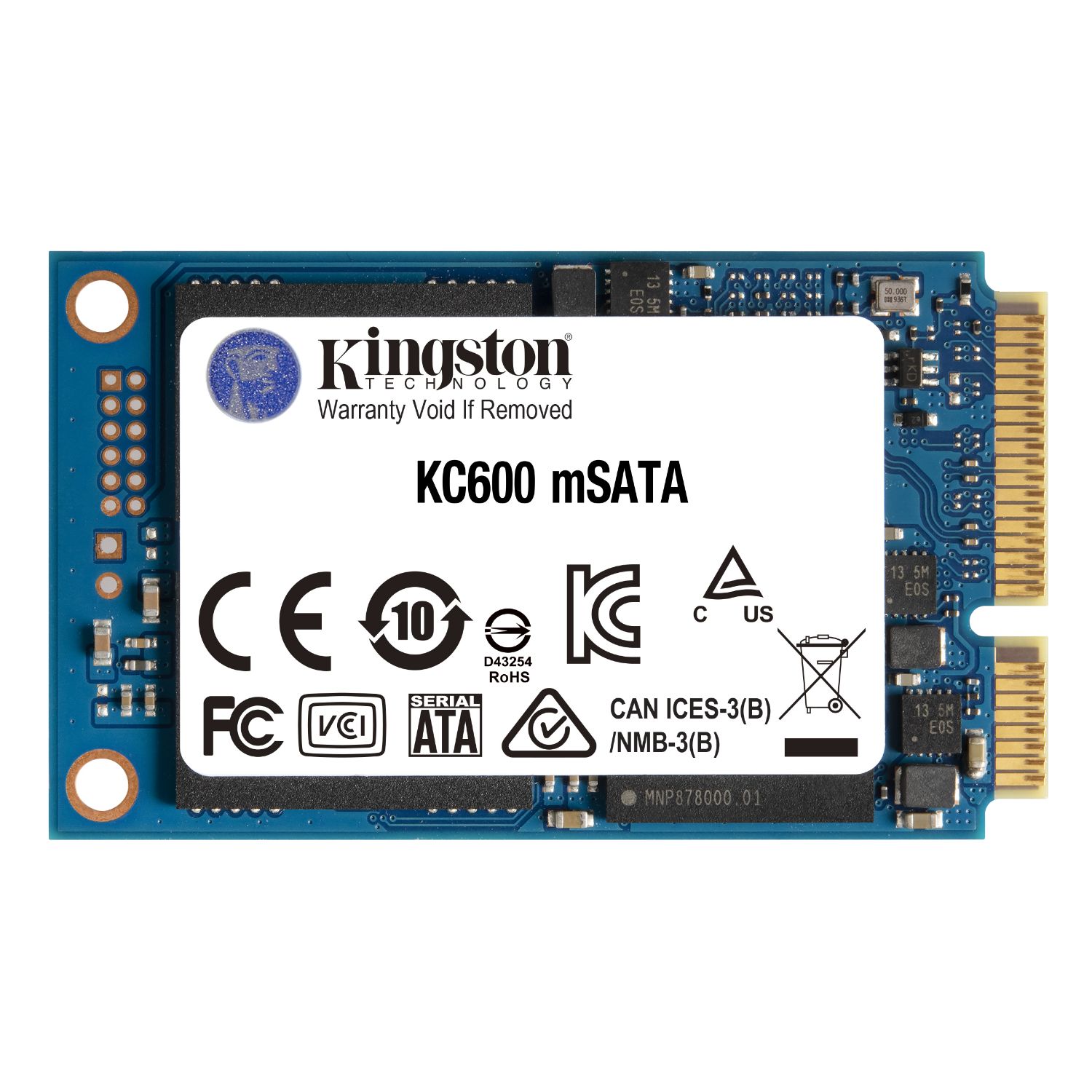 SKC600MS/512G - Disco SSD Kingston KC600 512Gb mSATA 3D TLC NAND Lectura 550 Mb/s Escritura 520 Mb/s PC/Notebook (SKC600MS/512G)