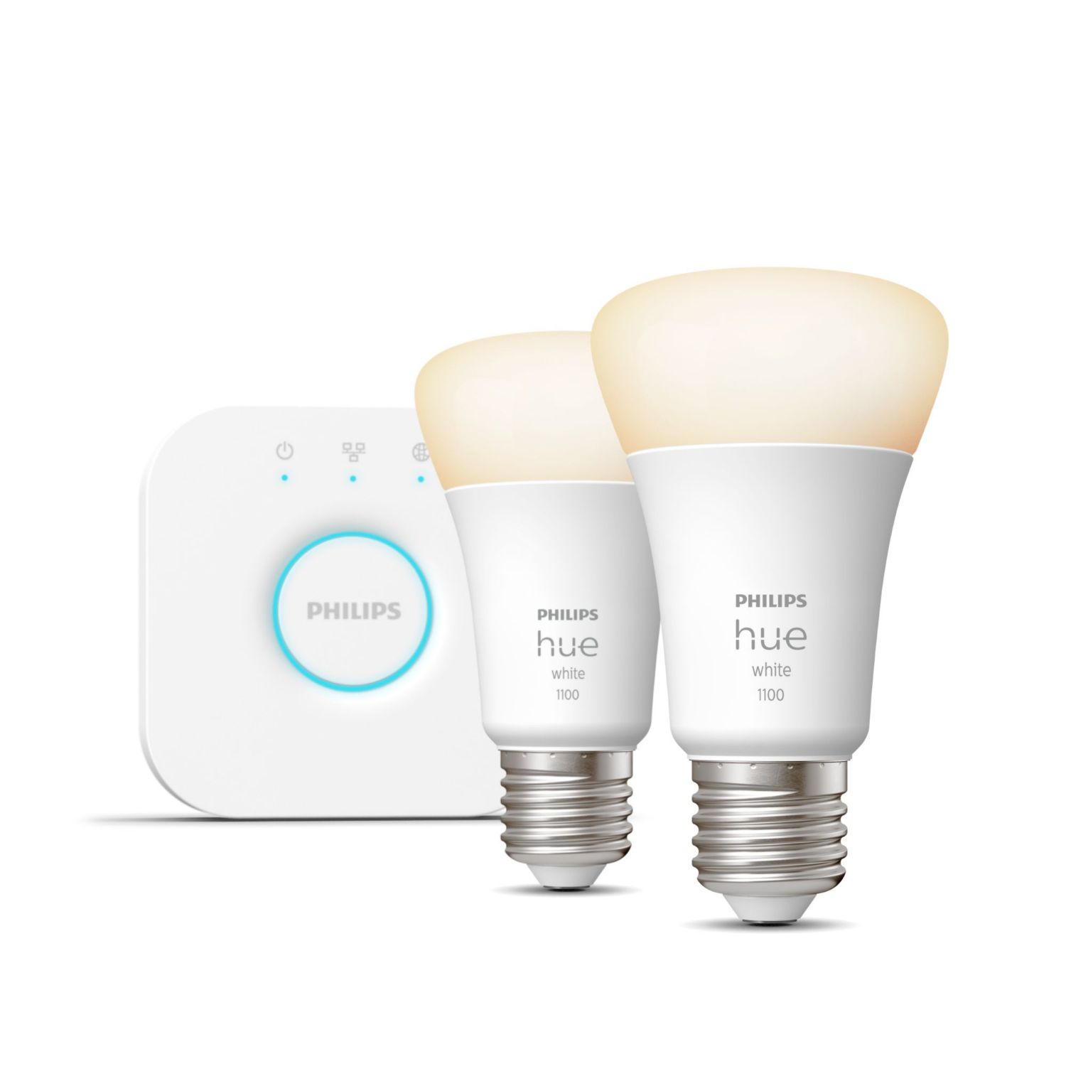 929002469201 - Kit Philips 2 Bombillas Inteligentes LED E27 75W Bluetooth/Zigbee Blanco Suave + Hue Bridge (929002469201)
