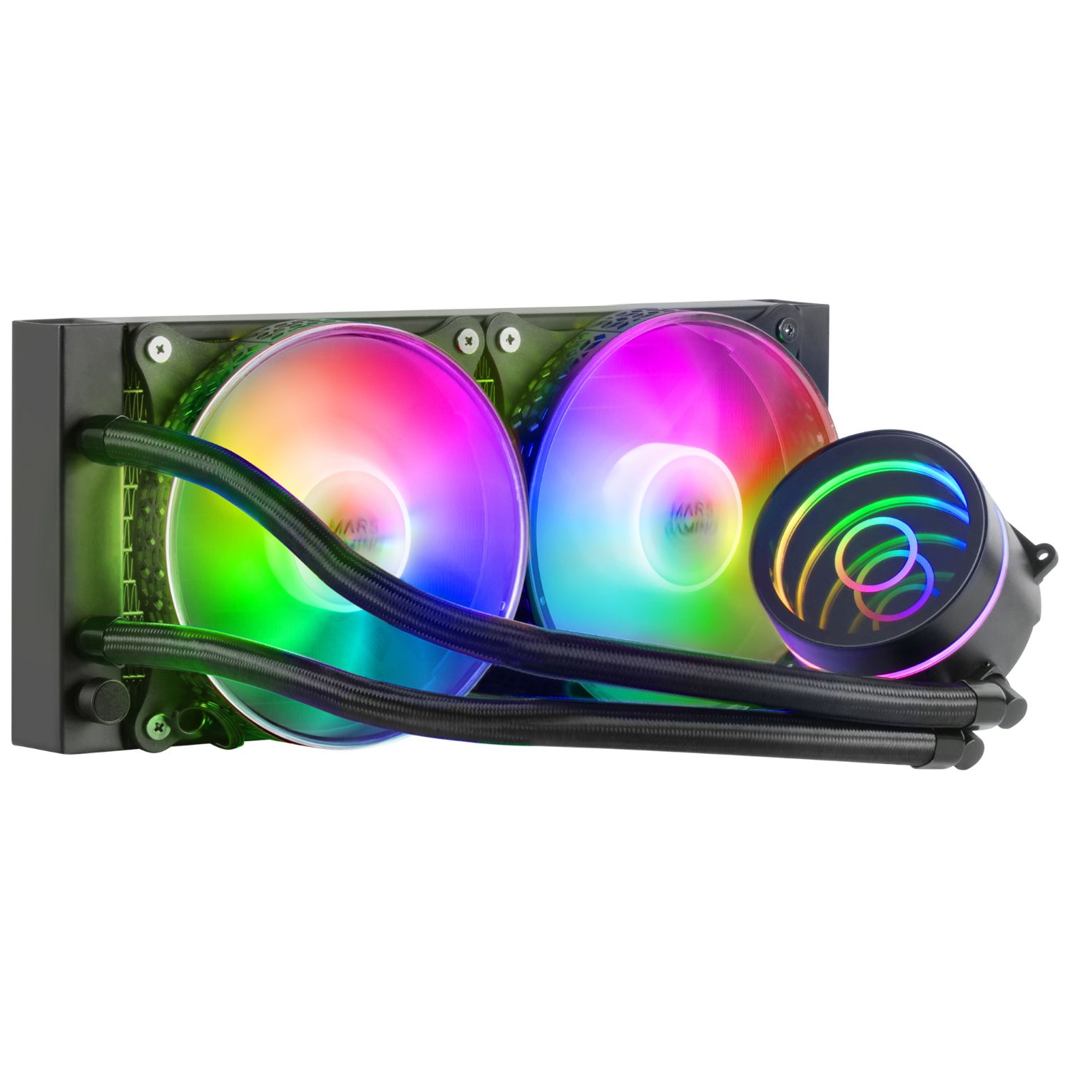 MLONE240 - Refrigeraci�n L�quida CPU Mars Gaming Multisocket 2x120mm 400W FRGB Efecto Espejo Infinito Negra (MLONE240)