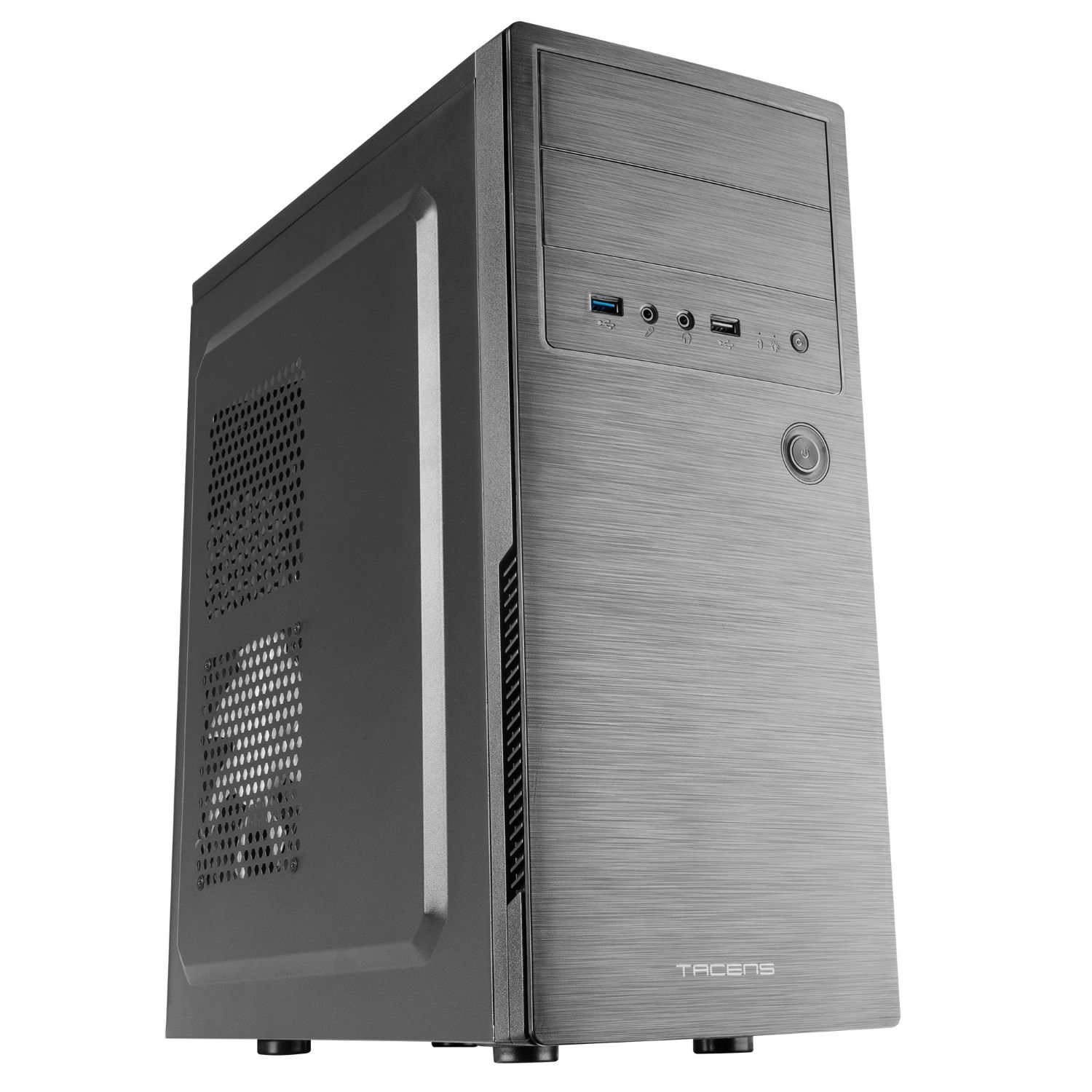 2INITIOX - Caja Profesional TACENS 1xUSB 2.0 1xUSB-A 3.0 ATX mATX Mini-ITX Acero/Aluminio Pulido Negra (INITIOX)