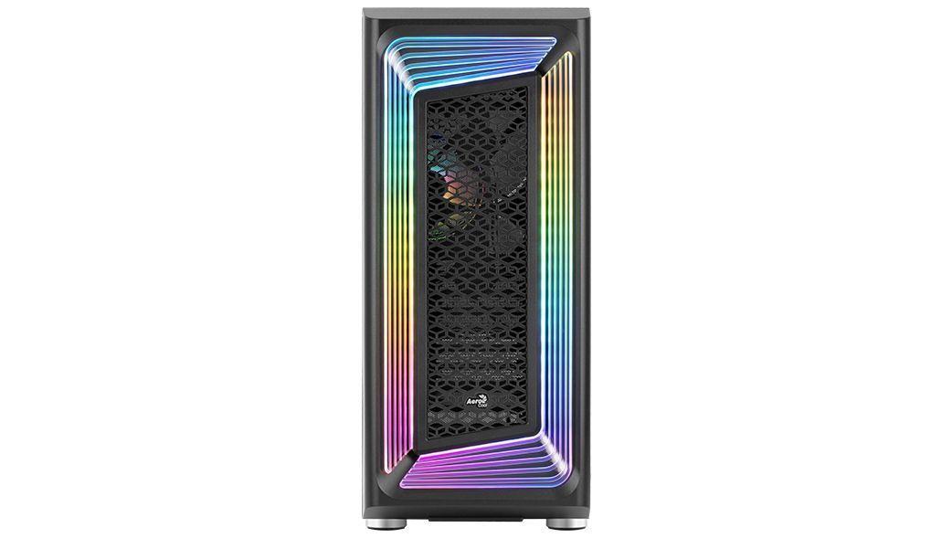 INTERESTELAR - Caja AEROCOOL Ventana Lateral de Cristal Templado ARGB 2xUSB-A 3.0 1xUSB-C 3.1 ATX mATX Mini-ITX Negra (INTERESTELAR)