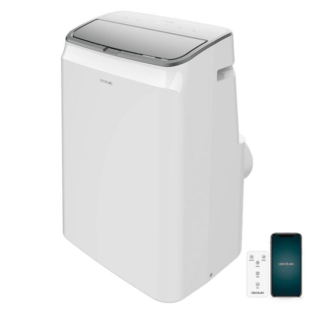 08179 - A.C. Porttil CECOTEC ForceClima Soundless Heating 14000 BTU Pantalla LED Bomba de Calor WiFi Mando a Distancia Blanco (08179)