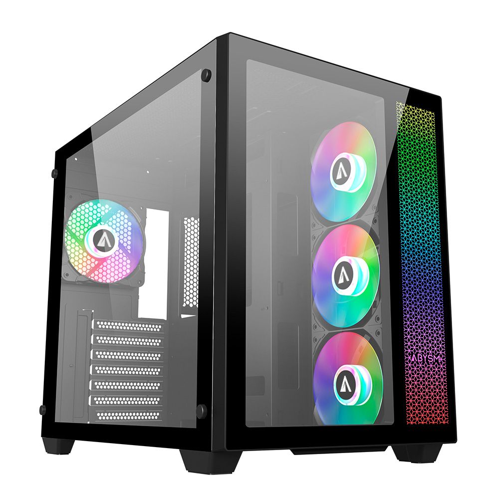 AB128511 - Caja Gaming Abysm Danube Sava 285 Ventana Lateral de Cristal Templado ARGB 2xUSB-A 3.0 2xUSB-C 3.1 ATX mATX Mini-ITX Negra (AB128511)
