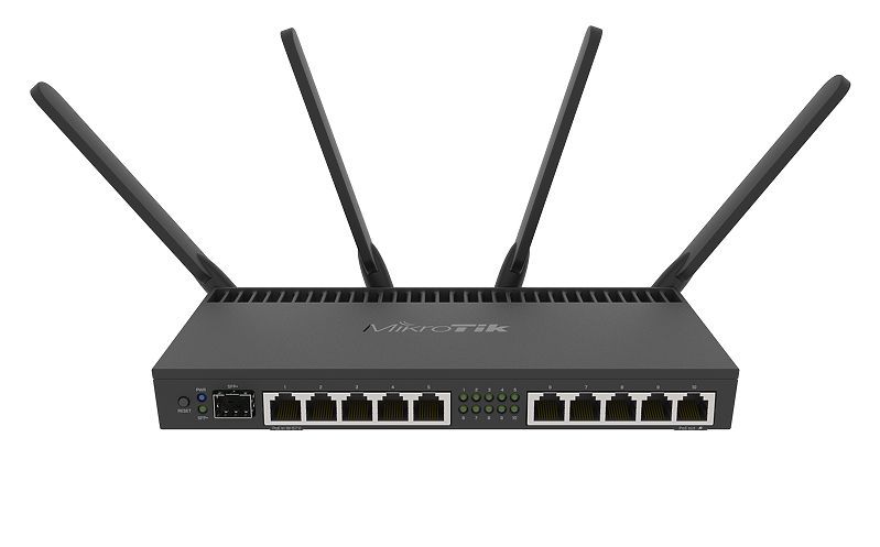 RB4011iGS+5HacQ2HnD-IN - Router Board Mikrotik WiFi 5 DualBand GbE SFP+ 4 Antenas Externas Negro (RB4011iGS+5HacQ2HnD-IN)