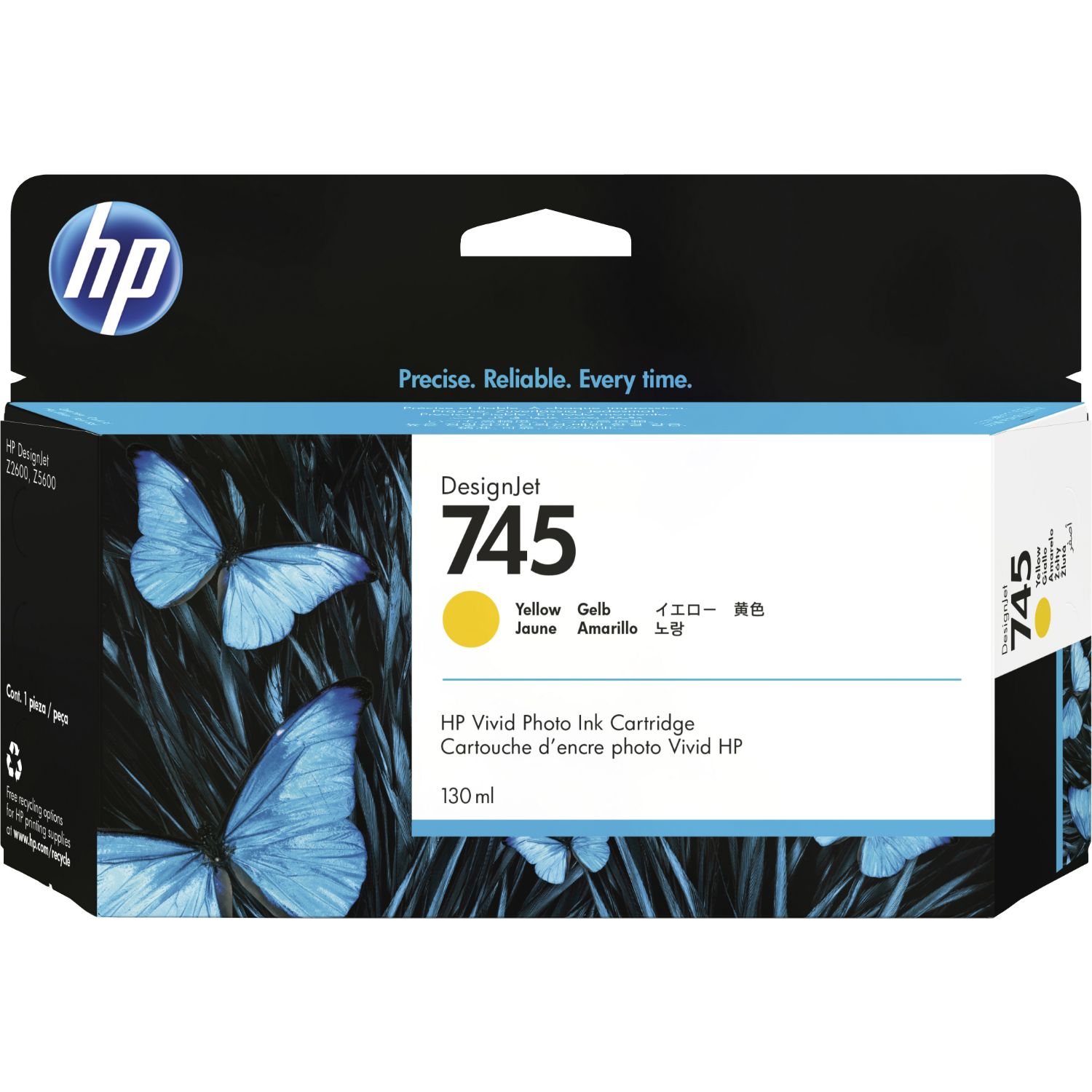 F9J96A - Tinta HP DesignJet 745 Amarillo 130ml (F9J96A)