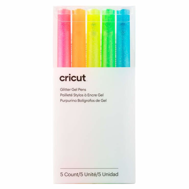 2009961 - Set de Bolgrafos CRICUT Gel Punta Fina 5 Unidades Neon Rosa/Naranja/Amarillo/Verde/Azul (CRC-2009961)