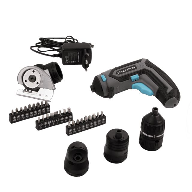 70016 - Destornillador Elctrico CECOTEC CecoRaptor Perfect MultiWork 360 Ultra Multifuncin 4V 1500mAh 200rpm Negro (70016)