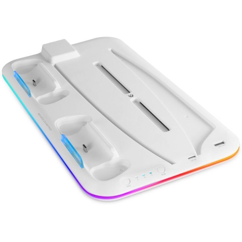 MPS5B - Soporte Mars Gaming Multifuncin RGB PS5 Blanco (MPS5B)
