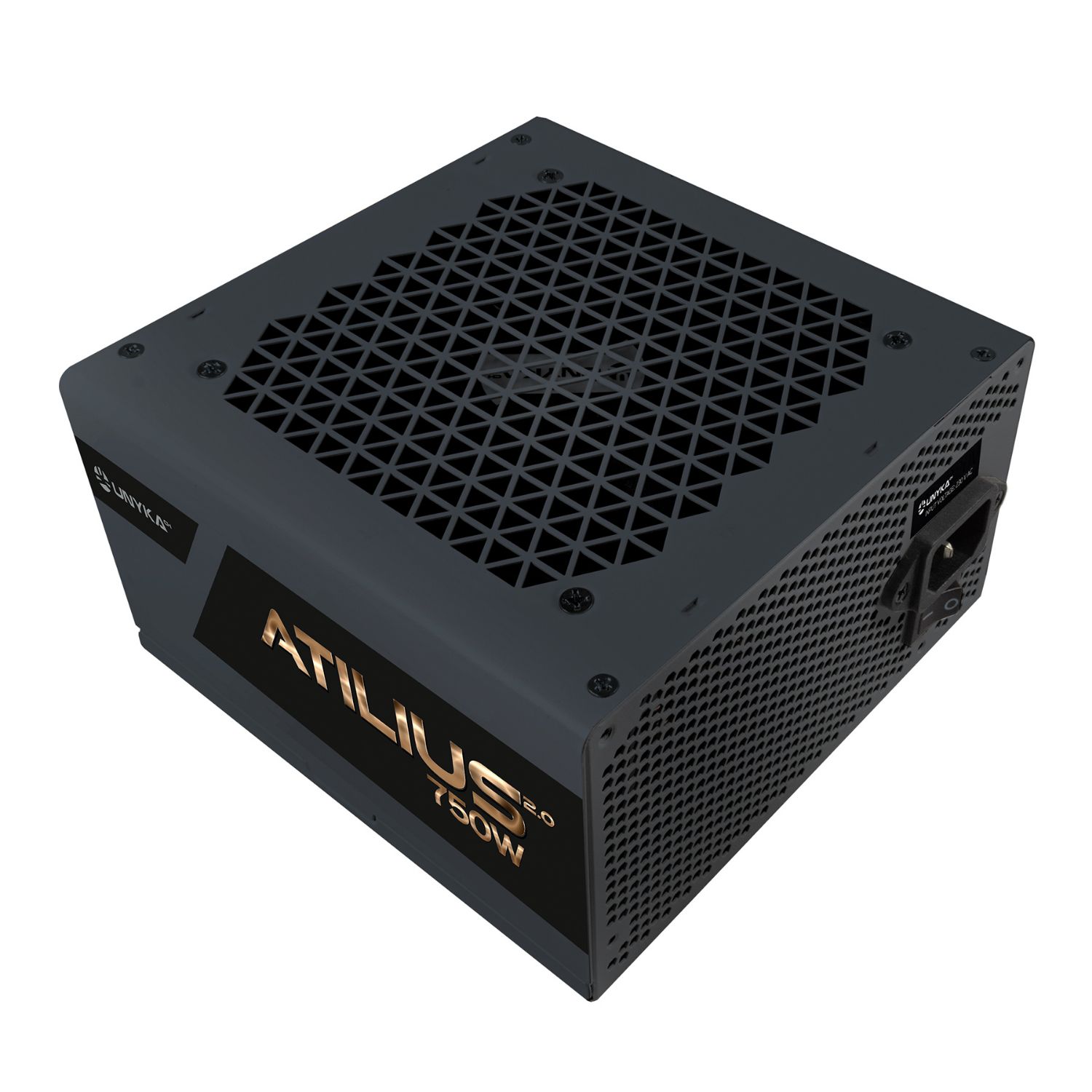 UK212701 - Fuente Unyka Atilius 2.0 ATX 750W APFC 120mm 24-pin Molex PCIe 80 Plus Bronze Negra (UK212701)