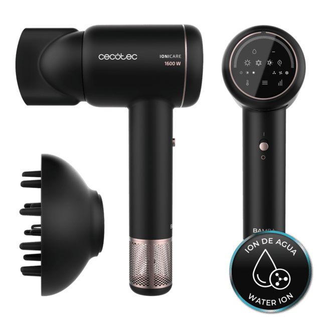 04400 - Secador CECOTEC Bamba IoniCare RockStar Motor Digital Ion Real Pantalla Tctil Negro (04400)