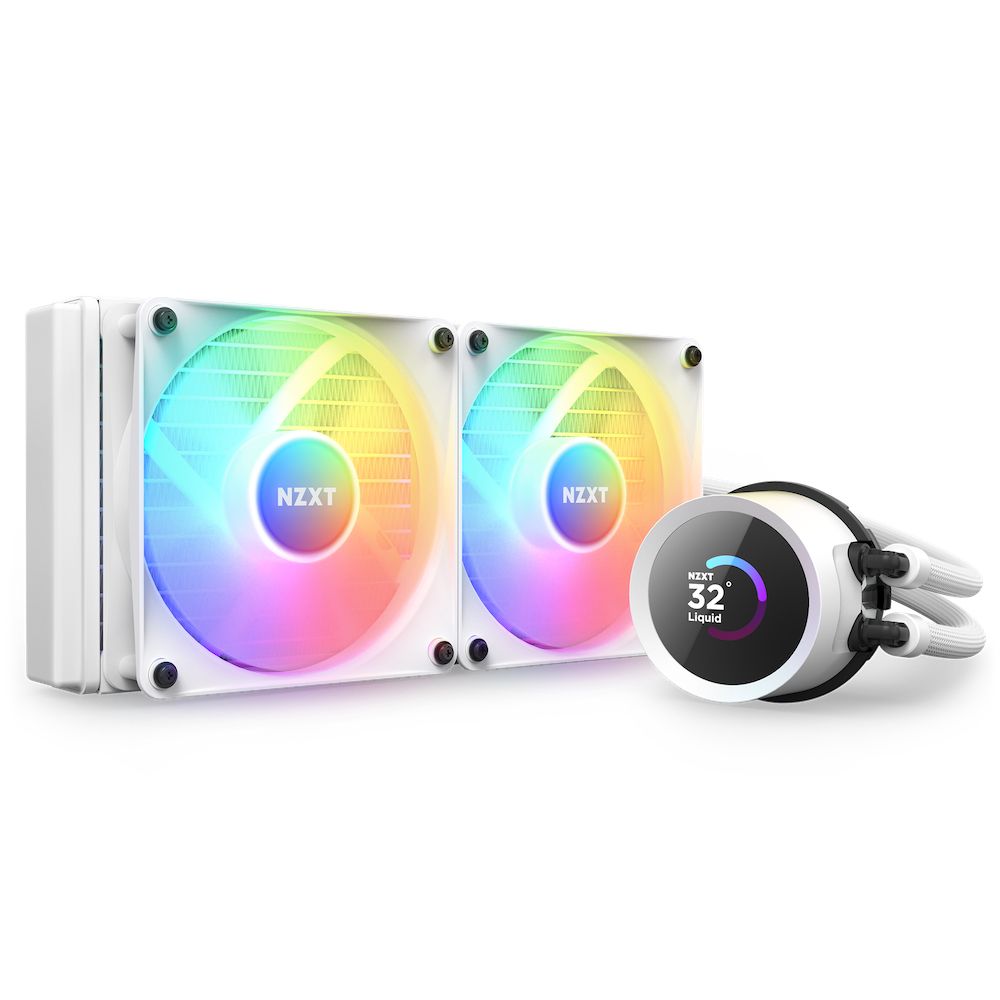 RL-KR240-W1 - Refrigeracin Lquida CPU NZXT Kraken Elite 240 LCD Multisocket 2x120mm RGB Blanca (RL-KR240-W1)