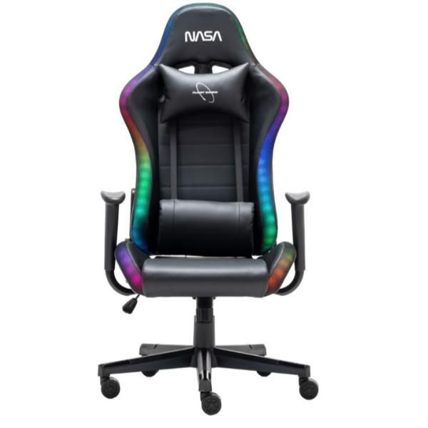 PI047 - Silla Gaming NASA Pioneer RGB Altura/Reposablazos regulables Cojin Cervical/Lumbar Negra (PI047)