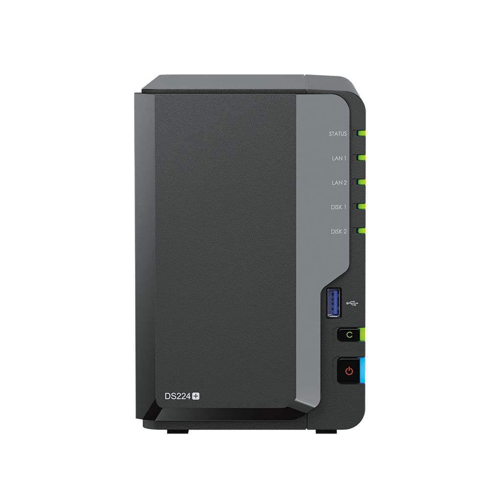 DS224+ - NAS Synology DiskStation J4125 DDR4 2Gb SATA 2xUSB-A 3.0 2xRJ45 2 Bahas Ethernet Negro (DS224+)