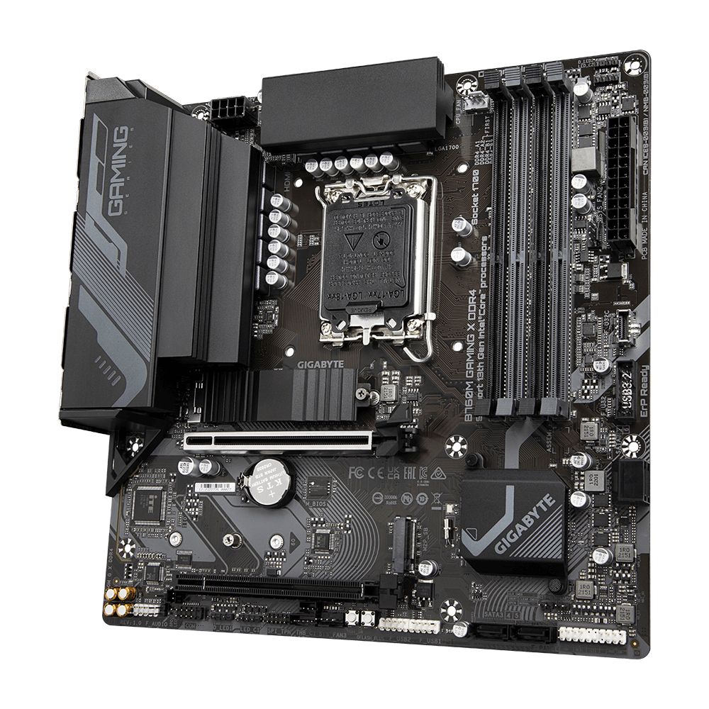 9MB76MGX4-00-10 - Placa base GIGABYTE B760M GAMING XDDR4: (1700) 4DDR4 M.2 SATA3 PCIe USB 2.0/3.0 HDMI DP 7.1 mATX Gigabit Ethernet 2.5