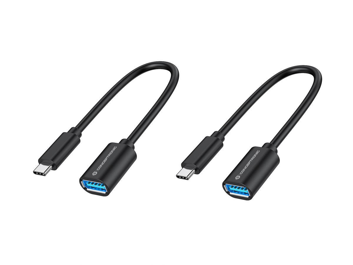 ABBY11B - Cable CONCEPTRONIC USB-C/M a USB-A/H OTG 2 Unidades 0.2m Negro (ABBY11B)