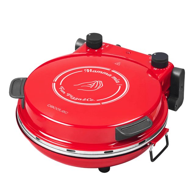 03825 - Horno Elctrico para pizzas CECOTEC Fun Pizza&Co Mamma Mia 1200W Cocina sobre piedra ceramica Rojo (03825)