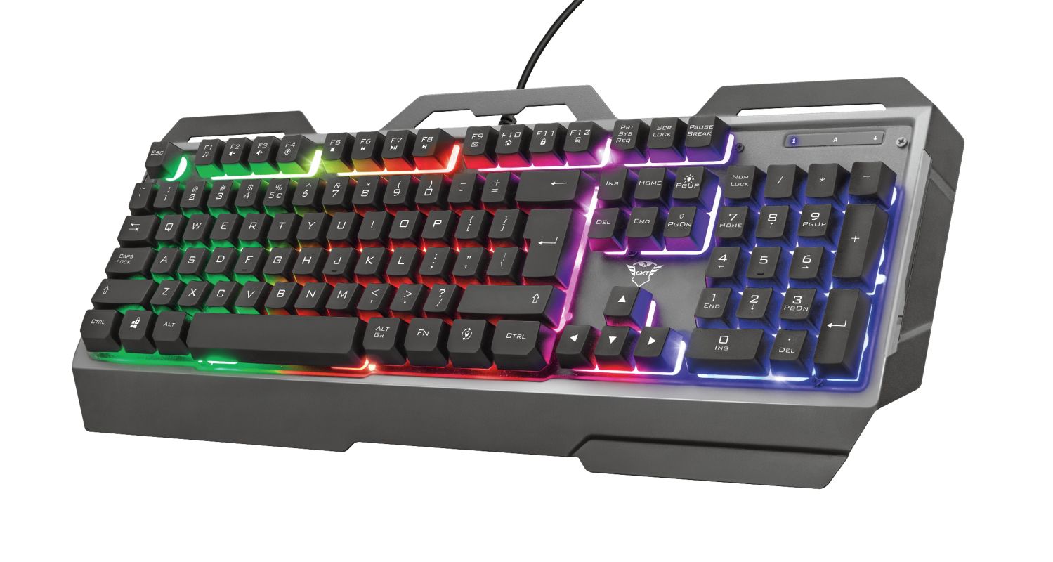 23742 - Teclado Gaming Trust GXT 856 Torac Multimedia Diestro Retroiluminado LED RGB QWERTY 104 Teclas USB Cable 1.8m Negro (23742)