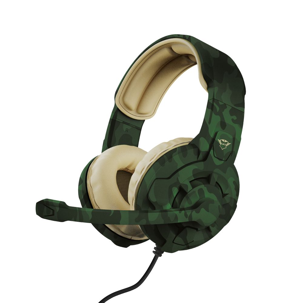 24359 - Auriculares+Micrfono Gaming Trust GXT411C Radius Circumaurales 3.5mm Cable 1m Verde Camuflaje (24359)