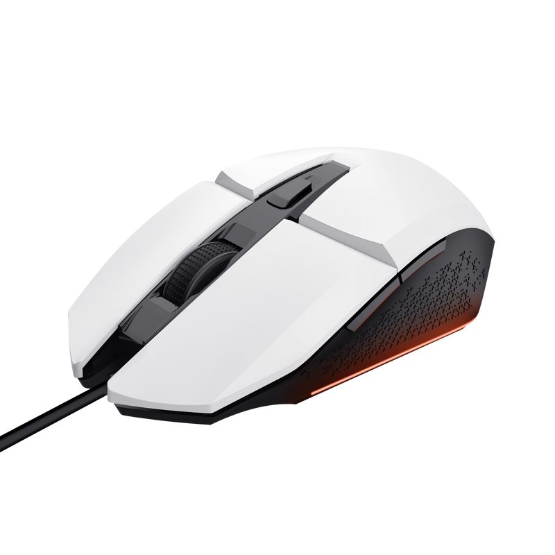 24485 - Ratn Gaming Trust GXT 109W FELOX ptico Diestro RGB USB-A Cable 1.5m 6400dpi 6 Botones Negro/Blanco (24485)