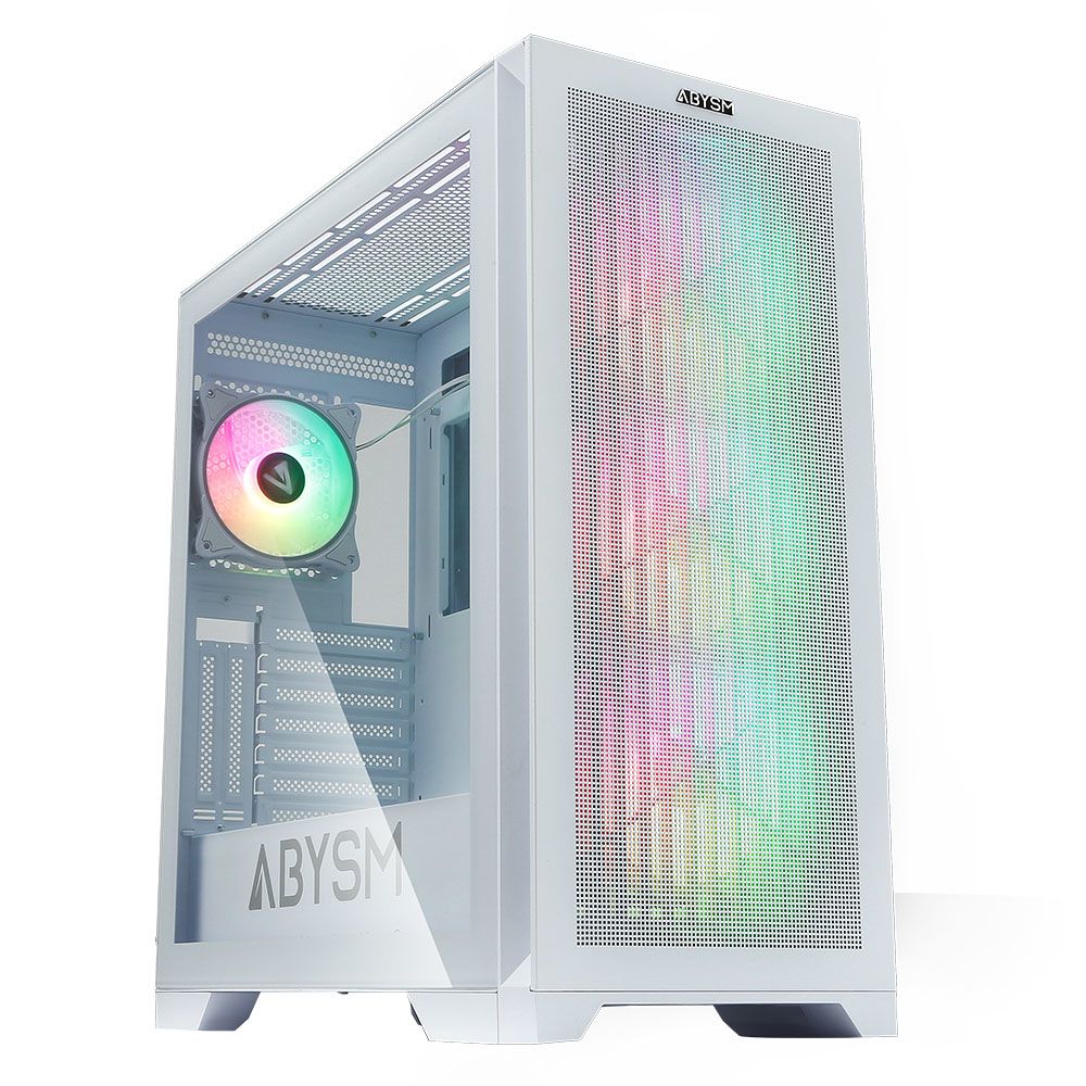 AB812111W - Caja Gaming Abysm Danubio Mura BX300 Ventana Lateral de Cristal Templado ARGB 2xUSB-A 3.0 1xUSB-C 3.1 ATX EATX ITX mATX Blanca (AB812111W)
