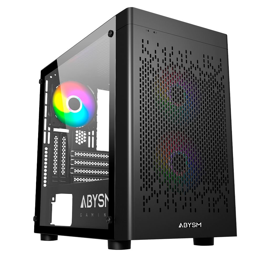 AB123011 - Caja Abysm Danubio Inva MX202 Ventana Lateral de Cristal Templado RGB Sin Fuente 2xUSB-A 3.0 1xUSB-C 3.0 mATX Mini-ITX Negra (AB123011)