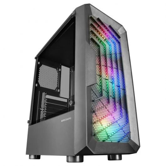 MCTOR - Caja Mars Gaming Ventana Lateral de Cristal Templado FRGB 2xUSB 2.0 1xUSB 3.0 ATX mATX Mini-ITX Negra (MCTOR)