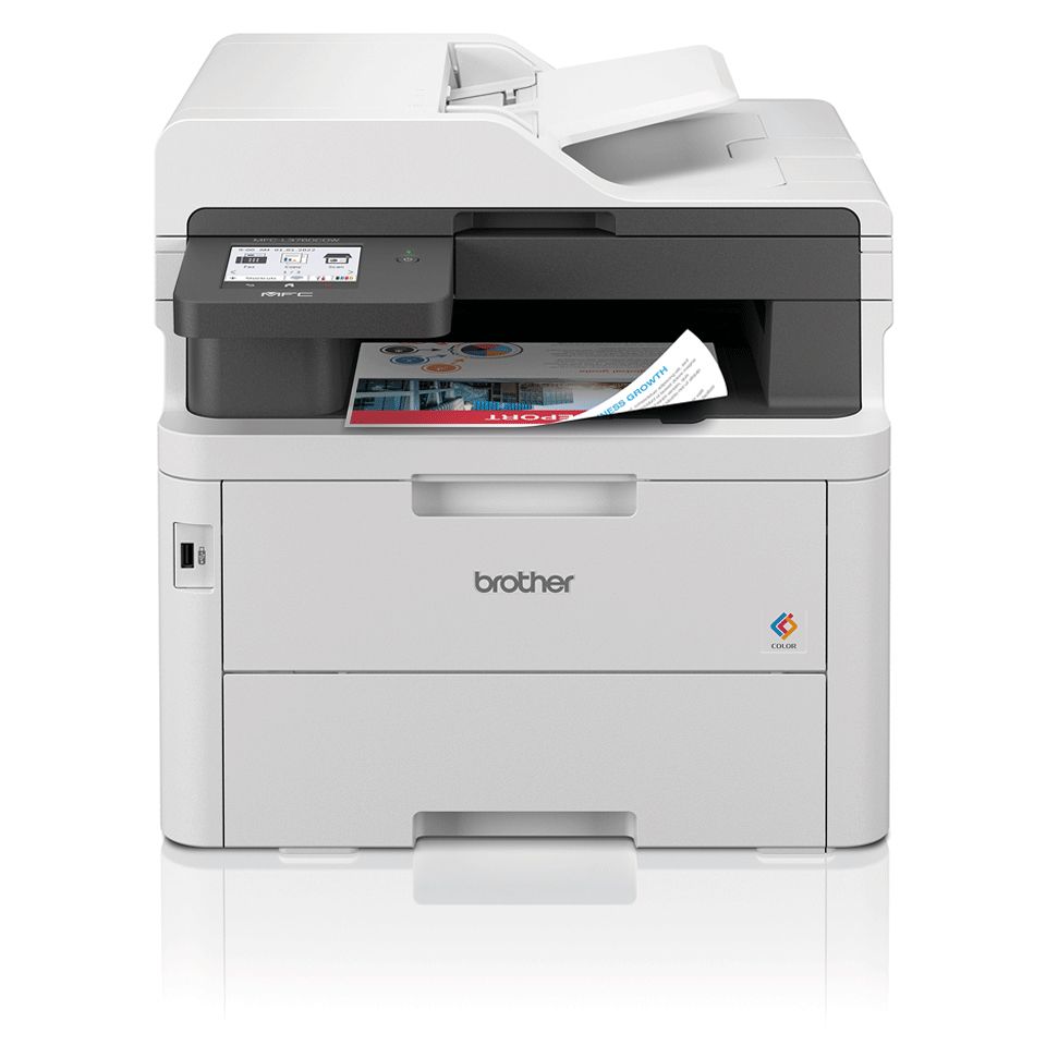 MFCL3760CDW - Impresora Multifuncin Brother LED Pantalla LCD Color Tctil A4 Color ADF 1xUSB 2.0 WiFi Ethernet GbE Fax Dplex Blanca/Negra (MFC-L3760CDW)